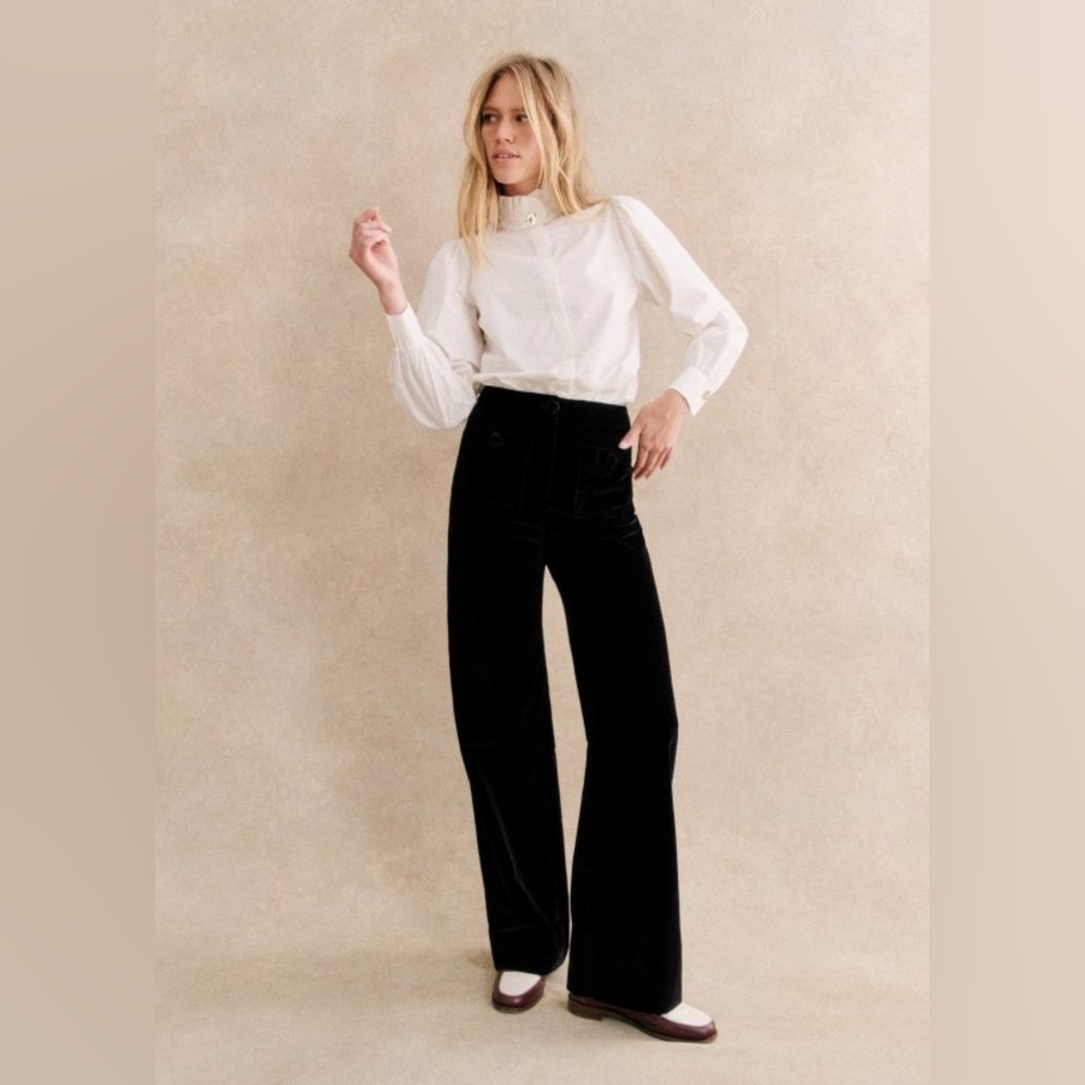 Sézane Dan trousers black velvet 38/6